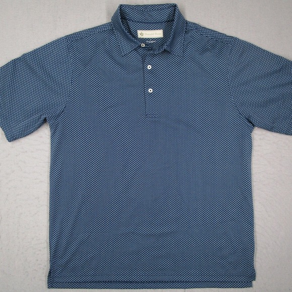 Donald Ross Other - Donald Ross Mens Large Blue Geometric Print Performance Golf Polo Shirt L